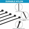 12 Inch (Pack of 100) Black Nylon Zip Wire Wrap Heavy Duty Self Locking Plastic Cable Ties. 