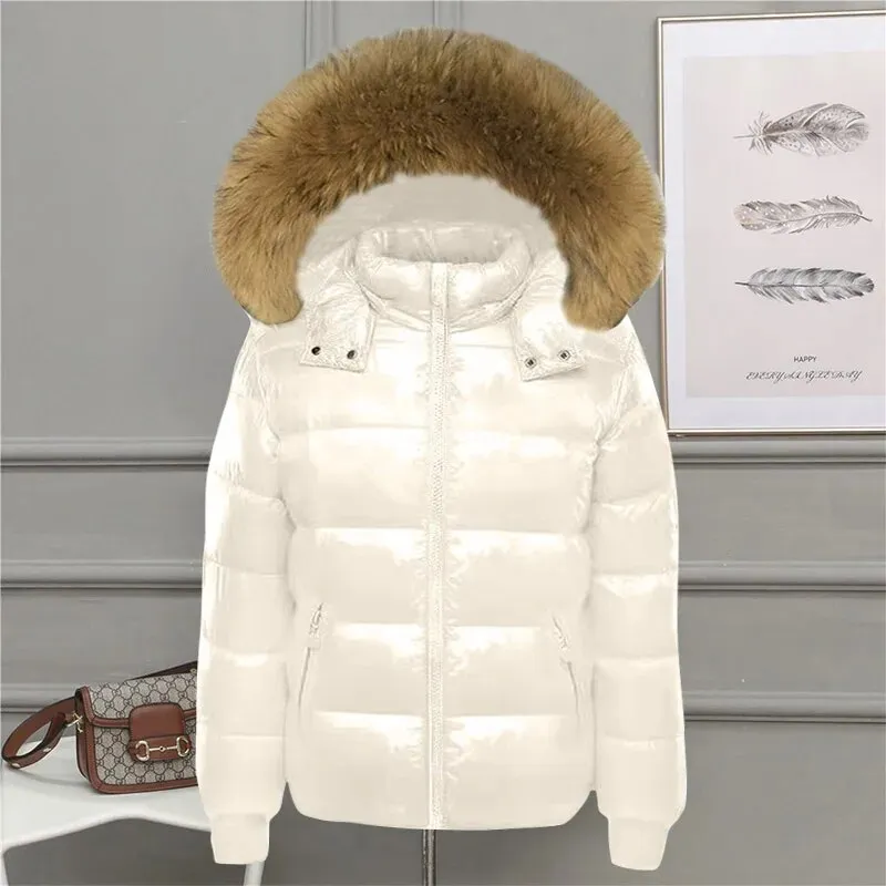 Big Fur Down Parkas Waterproof Autumn Jacket Woman New 2024 Korean