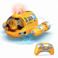 2.4G Spray Remote Control Boat Easy To Use Children'S Water Toys Birthday Gift Submarine Boat Shape Toys Yellow. 