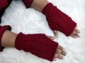 New Fashion Women Ladies Fingerless Gloves Winter Warm Knitted Stretch Thumbhole Arm Warmers Mittens Black Red Gray. 