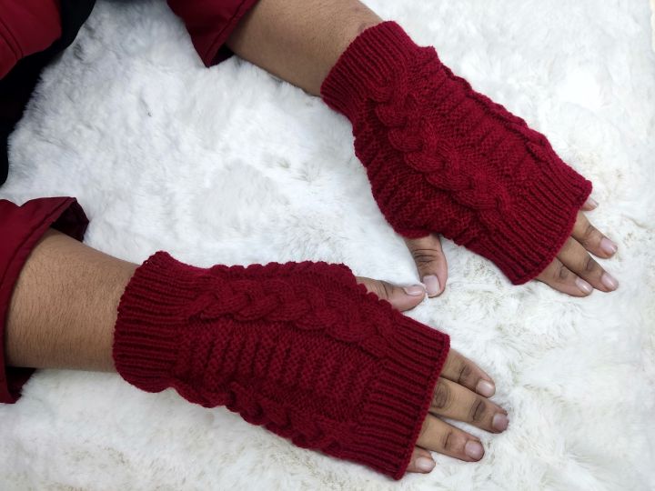New%20Fashion%20Women%20Ladies%20Fingerless%20Gloves%20Winter%20Warm%20Knitted%20Stretch%20Thumbhole%20Arm%20Warmers%20Mittens%20Black%20Red%20Gray%20-%20Image%205