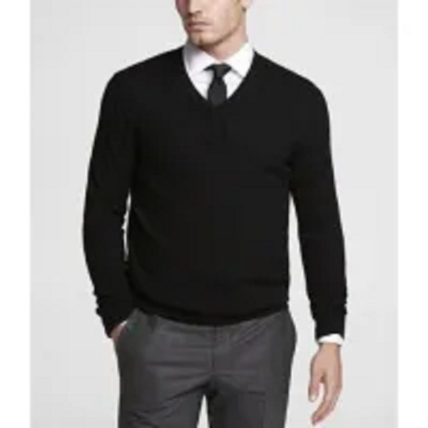 BLACK Mens winter fashion full sleeve V neck Sweater.