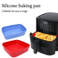 Square Foldable Pan Portable Silicone Baking Fryer.