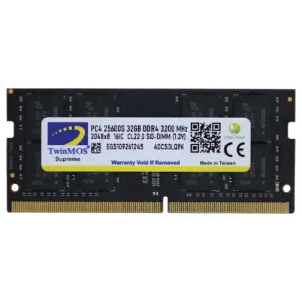 Twinmos 8GB DDR4 3200MHz SO-DIMM Laptop RAM