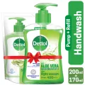 Dettol Handwash Aloe Vera 200ml Pump and 170ml Refill Combo.