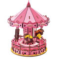 DIY Wooden 3D Carousel Puzzles Assembly Model Art Crafts Education Toy Gift Collection Toys Gift For Children.