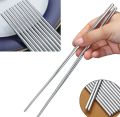 1/ 2/3/ 5 Pairs( 1Pair = 2Pcs) Stainless Steel Chopsticks Set Chinese Metal Non-slip Steel Chopstick Kit Reusable Food Sushi Sticks Kitchen Tools.