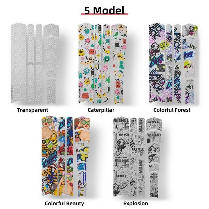 ENLEE Bike Frame Protector High-Quality 3D PVC Lightweight DIY Decoration Suitable for All Bikes Mountain Bike Stickers Road Bike Thick PVC Film
