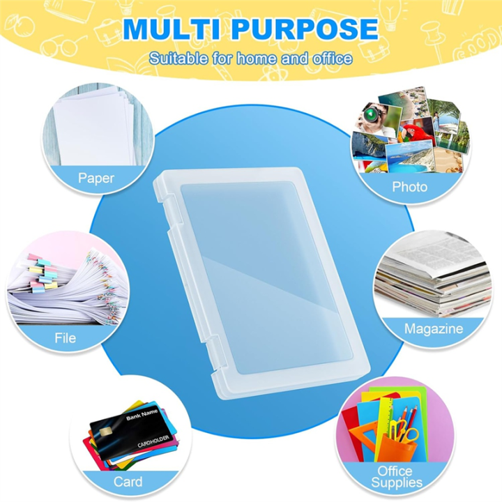 4 Pack A4 File Box Paper Storage Rack Document Protector for Magazines ...