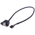 1Pc 9 Pin Motherboard Header to 2 Ports USB 2.0 Female Extension Cable Adapter. 