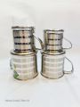 4Pcs Drinking Mug Eco-friendly Handle Design Stainless Steel Water Tea Storage Non Magnetic Pure Stainless Steel Glass/mugs. 
