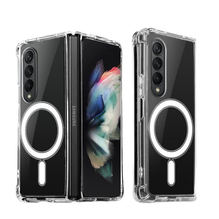 Applicable%20to%20Samsung%20ZFold4%20Phone%20case%20W22%20Official%20Transparent%20Magnetic%20Wireless%20Charging%20z%20fold3%20Folding%20Protective%20Cover%20-%20Image%205