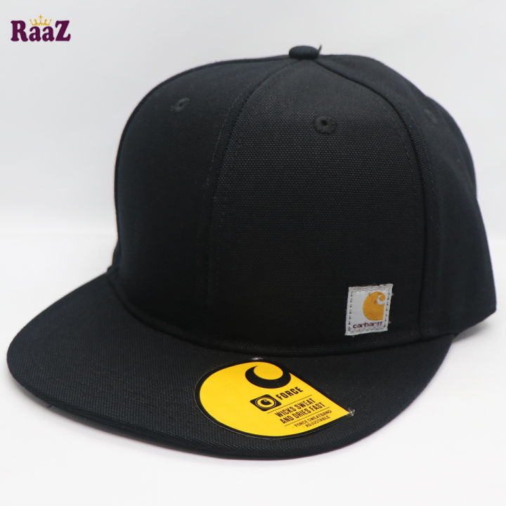 Black Carhartt Firm Duck Flat Brim Cap