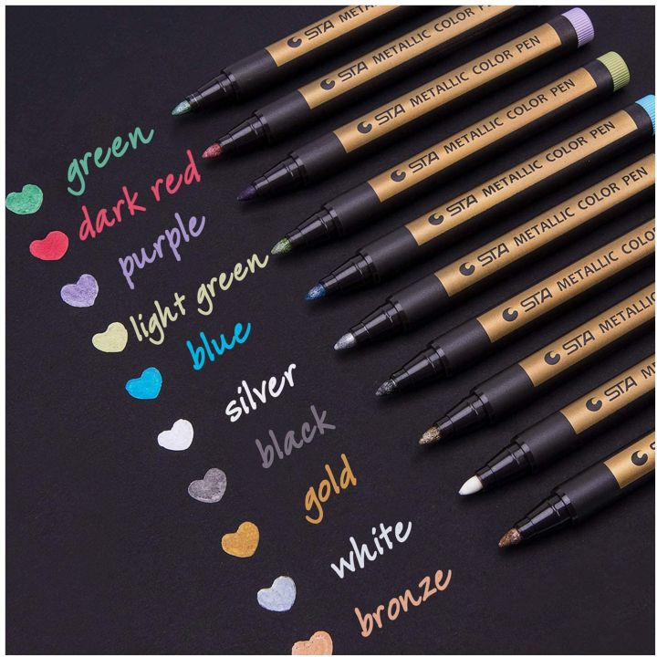 Keep%20Smiling%20Metallic%20Color%20Pen%20Pack%20of%2010%20-%20Image%203