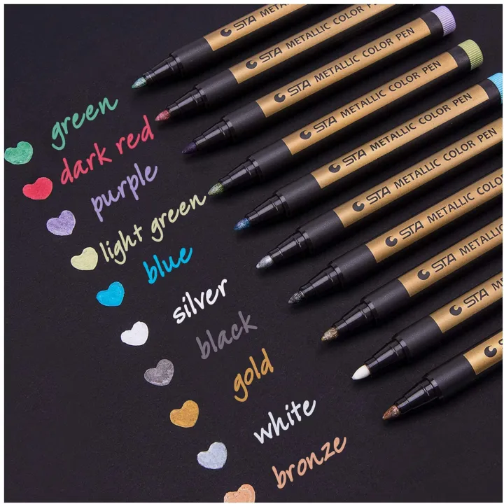 Keep%20Smiling%20Metallic%20Color%20Pen%20Set%2010%20Pcs%20for%20Drawing,%20Writing%20&%20Craft%20Artwork%20-%20Image%204