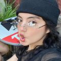 Fashion Oval Women's Rimless Sunglasses Futuristic Glasses Y2K Spice Girl Sun Glasses Retro Frameless Eyeglasses Oculos.