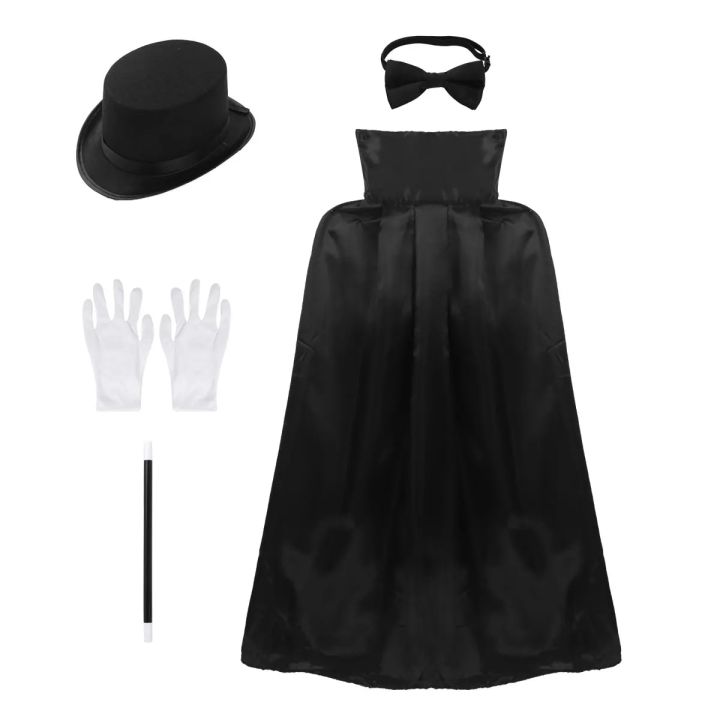 5Pcs%20Kids%20Magician%20Role%20Play%20Costume%20Outfit%20Cape%20Hat%20Magic%20Wand%20Gloves%20Necktie%20Set%20for%20Halloween%20Cosplay%20Fancy%20Party%20Dress%20Up%20-%20Image%204
