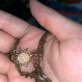 Tangled Sun Necklace with Opal Dainty Celestial Sunburst Jewelry for Women Sunshine Sun Charm Available in Silverstone/goldtone. 