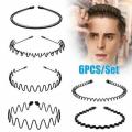 6PCS Sports Men Style For Hairband Band Comb Metal Headband Hair. 