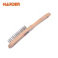 HARDEN Stainless steel wire brush With Wooden Handle 611554.