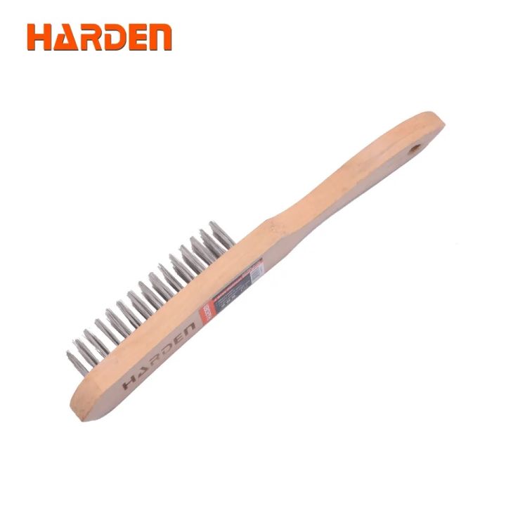 HARDEN Stainless steel wire brush With Wooden Handle 611554