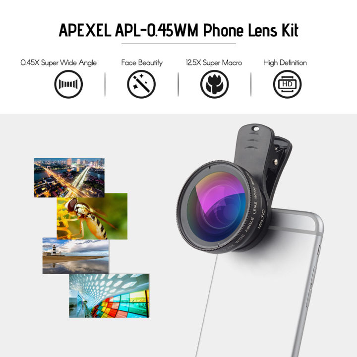 APEXEL%20APL-0.45WM%20Phone%20Lens%20Kit%200.45X%20Super%20Wide%20Angle%20&%2012.5X%20Super%20Macro%20Lens%20HD%20Camera%20Lenses%20with%20Lens%20Clip%20for%20iPhone%20Samsung%20Huawei%20Xiaomi%20More%20Smartphone%20-%20Image%207