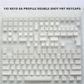142 Keys SA Profile Marble Themed Double Shot PBT Keycaps Milk White Translucent Keyboard Keycaps for MX Switches Gamer Keyboard.