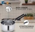 Heavy Gauge Stainless Steel Sauce Pan, Tea Pan, Milk Pan Pot Tapeli Patila Milk Boiler Induction & Gas Compatible Heat-Resistant Bakelite Handle (Silver 1.5 Litre). 