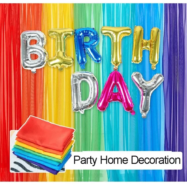RYBHOME%207Pcs%20Colorful%20Rainbow%20Gradient%20Sheer%20Curtains%20for%20Living%20Room%20Tulle%20Curtain%20Drapes%20Sheer%20Window%20Curtains%20for%20Party%20Decor%20-%20Image%203
