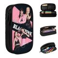 New Black Pink Pencil Case Korea Pencilcases Pen Box for Student Large Storage Bag Students School Cosmetic Stationery.
