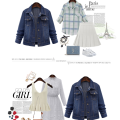Large-Size200Jin Yang Short Denim Jacket for Women Spring and Autumn New Loose Slimming Large Denim Jacket for Fat Girls.