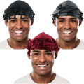 Turban for Men Silk Satin Lined Cap Wraps Elastic Pre-Tie A. 