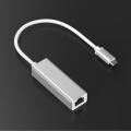 USB 3.1 Type-C to RJ45 LAN Card Gigabit Ethernet Hub Adaptor-Silver. 