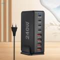 240W USB C GaN Charger Universal Adapter 8 Port PD Charger.