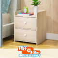 2 Drawer Design Bedside Table, Locker Double Pumping Living Room Hallway Thick Solid Chest of Drawers Bedroom Design by Nahid Furniture 18x14x12".