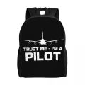 Born To Fly Flight Pilot Backpack for Women Men Water Resistant School College Flying Aviation Aviator Bag Print Bookbags. 