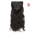 【DIV MALL】（NEW）17 Clips in Hair Extension Wig Long Curly Natural Fluffy Wigs 8pcs/set Full Head Set. 