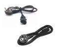 Power Cord 3 pin or 2 pin Round Shape 1.5 Meter Power Extension Cord Cable Compatible with All Desktops, Monitors, lLCDs, printer, scnner, TV, scanner, black, One Cable.
