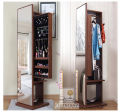 Furnisha Full View Meghnum Dressing Table with cloth Hanger storage shelf (Frosty Chocolate Finish). 