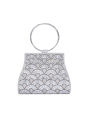 2023 Cross-border Dinner Bag Light Luxury Handbag Women's Diamond PU European and American Chain Bag Silver Pie Opponent Bag. 