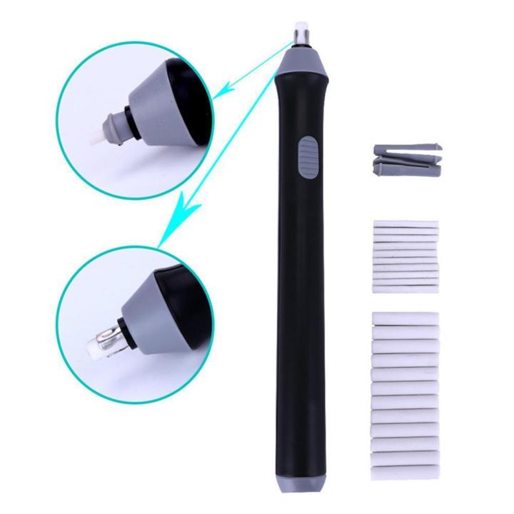 niceEshop Electric Eraser Kit ,Automatic Pencil Eraser with 22pcs Refills,Portable Eraser Brush for Artist Drawing, Painting, Sketching