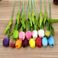 1 Pcs Cute Red Pink Purple Tulips Artificial Flower PU Tulip Real Touch Wedding Decoration Home Party Bride Flower Bouquets. 