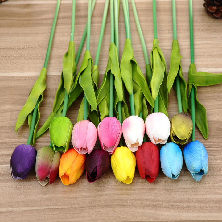 1%20Pcs%20Cute%20Red%20Pink%20Purple%20Tulips%20Artificial%20Flower%20PU%20Tulip%20Real%20Touch%20Wedding%20Decoration%20Home%20Party%20Bride%20Flower%20Bouquets%20-%20Image%203