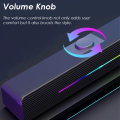 RGB Soundbar Speaker Leerfei E1407 RGB Gaming Speaker Wired Computer Sound Box Gaming PC Desktop Laptop USB Speaker For PC With RGB Lighting. 