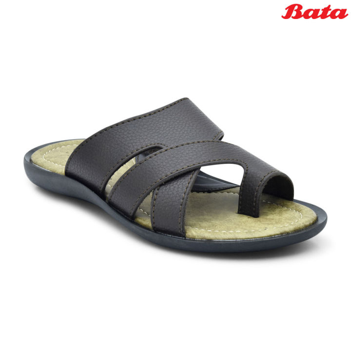 Bata Leather Sandal for Men - Black