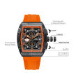 NAVIFORCE NF8052 Luminous Hollow Dial Barrel-shaped Sports Watch. 