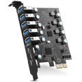 PCI-E to USB 3.0 7-Port Expansion Card, PCI Express USB 3.2 Add in Card, Internal USB3 Hub Converter for Desktop PC.