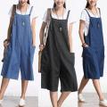 ZANZEA Rompers Womens Jumpsuit Summer Autumn Sleeveless Fashion Wide Leg Pants Denim Calf Length Vintage Overalls S-5XL. 