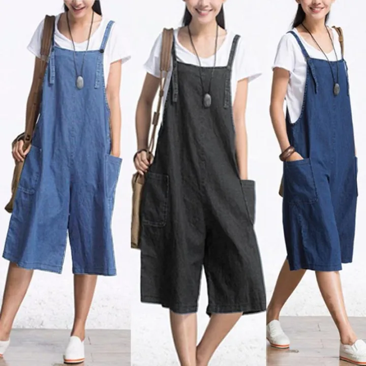 ZANZEA%20Rompers%20Womens%20Jumpsuit%20Summer%20Autumn%20Sleeveless%20Fashion%20Wide%20Leg%20Pants%20Denim%20Calf%20Length%20Vintage%20Overalls%20S-5XL%20-%20Image%205