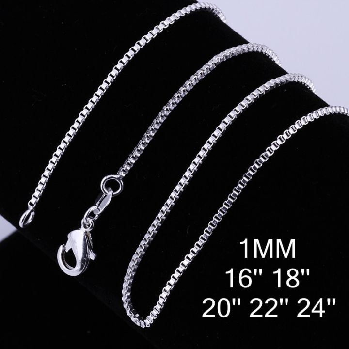 40cm-60cm%20Thin%20Real%20925%20Sterling%20Silver%20Slim%20Box%20Chain%20Necklace%20Women%20Girls%20Children%2016-24inch%20Jewelry%20kolye%20collares%20collier%20-%20Image%203